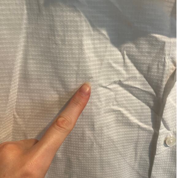 EMPORIO ARMANI Men's Cotton Textured Dress Shirt XXL White Timeless Elegance - Picture 9 of 10